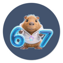 Adesivo Redondo de Capivara 67 – Brilho Azul | Azu
