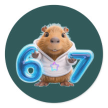 Adesivo Redondo de Capivara 67 – Brilho Azul | Azu