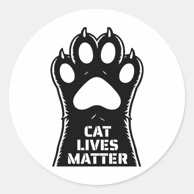 Adesivo Redondo De Cat Lives Sticker (Frente)