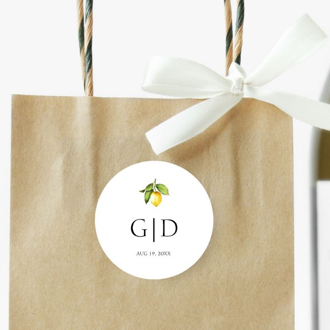 Adesivo Redondo de Caxemira de Limão Amarelo para  (Criador carregado)