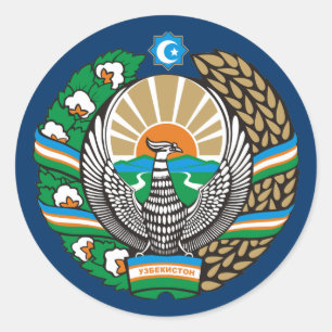 Adesivo Redondo De "COA Uzbekistan "