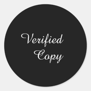 Adesivo Redondo de Cópia Verificada Autógrafo do