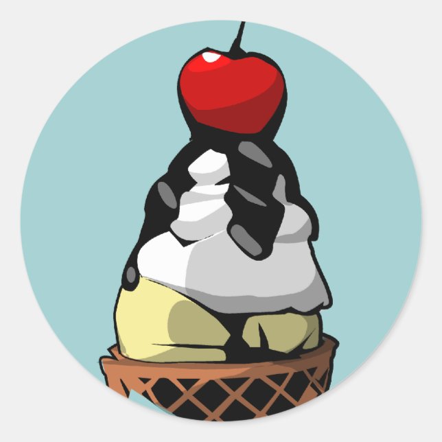 Adesivo redondo de cupcake Cone (Frente)