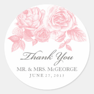 Adesivo Redondo de desenho Rosa a rosa