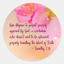 Adesivo Redondo Dê Diligência Para Se Apresentar Cristão