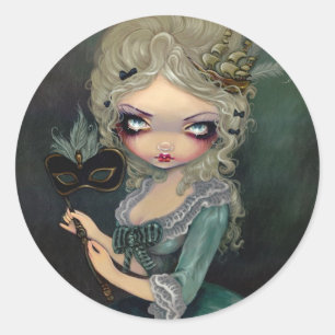 Adesivo Redondo De "etiqueta do mascarada Marie"