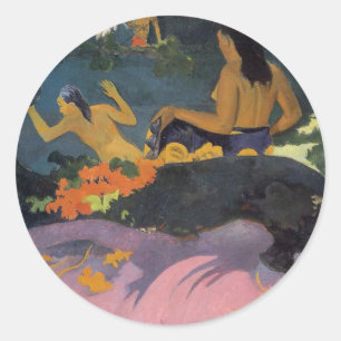 Adesivo Redondo De "etiqueta do Miti" - Paul Gauguin Fatata Te