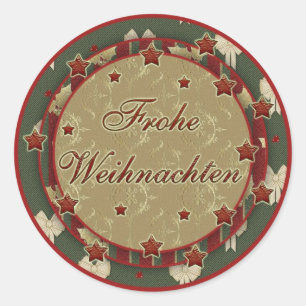 Adesivo Redondo De "etiqueta Frohe Weihnachten"