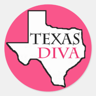 Adesivo Redondo De "etiquetas da diva Texas"