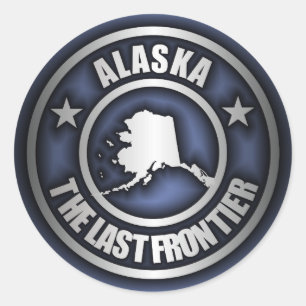 Adesivo Redondo De "etiquetas de aço Alaska" (azuis)