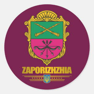 Adesivo Redondo De "etiquetas do COA Zaporizhia (Zaporozhye)"