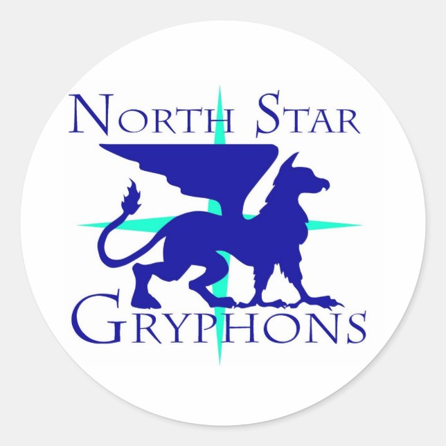 Adesivo redondo de Griffins North Star (Frente)