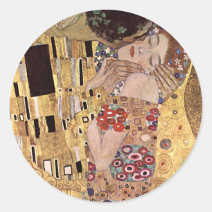Adesivo Redondo ~ de Gustavo Klimt o beijo