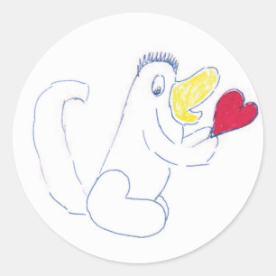 Adesivo Redondo de Inseto de Amor