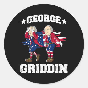 Adesivo Redondo De Julho George Washington Griddy George Griddin