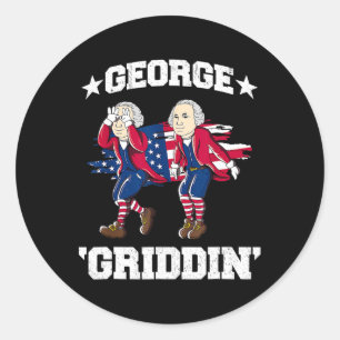 Adesivo Redondo De Julho George Washington Griddy George Griddin 2