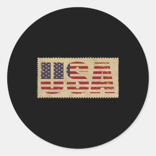 Adesivo Redondo De Julho Shirt Usa Flag Independência Dos Estados