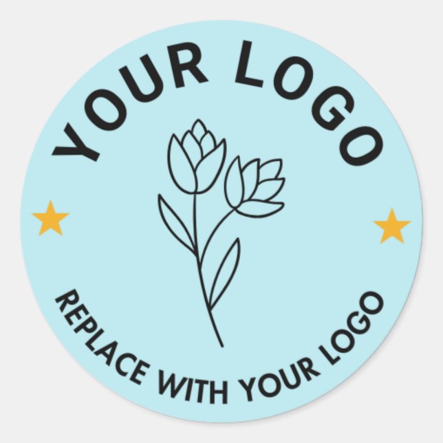 Adesivo redondo de logotipo personalizado | Rótulo (Frente)