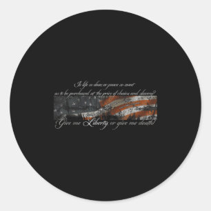 Adesivo Redondo Dê-me Liberdade Ou Dê-me a Morte Patrick Henry Ful
