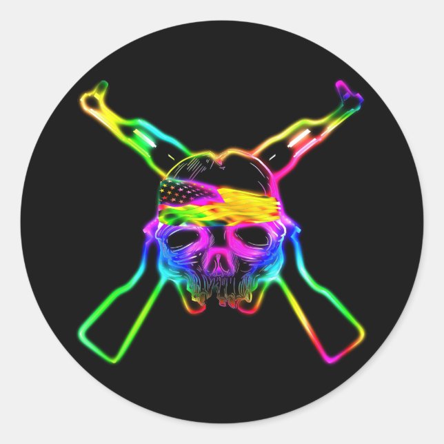 Adesivo Redondo De meus dedos inoperantes frios de néon (Frente)