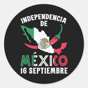 Adesivo Redondo De Mexico 16 Septiembre Independência Mexicana 1
