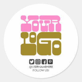 Adesivo Redondo de Mídia Social com Logotipo Perso