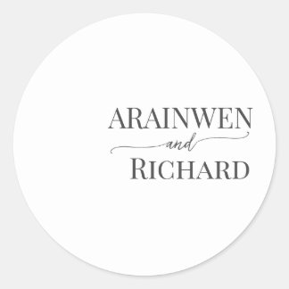 Adesivo redondo de modelo de texto elegante