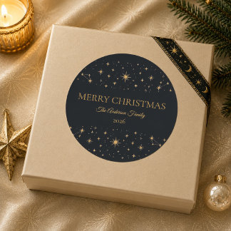Adesivo Redondo de Natal Celestial Personalizado