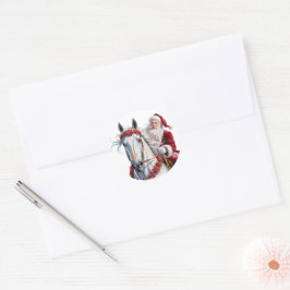 Adesivo redondo de Natal para Amantes de Cavalos