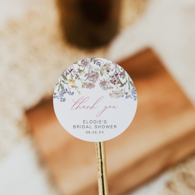 Adesivo Redondo de Noiva Flor Silvestre Floral Ros (Criador carregado)