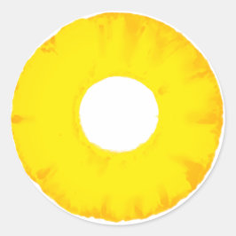 Adesivo redondo de notas de fruta - ananás