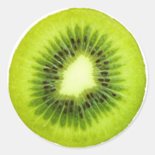 Adesivo redondo de notas de fruta - Kiwis