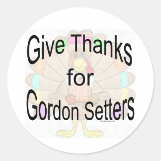 Adesivo Redondo Dê Obrigados para o Gordon Setters Sticker