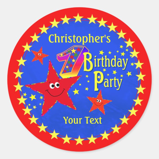 Adesivo redondo de Partido do primeiro aniversario (Frente)