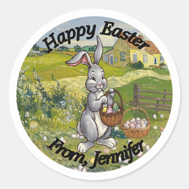 Adesivo Redondo de Páscoa (Frente)