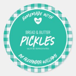 Adesivo Redondo de Picles com Pão e Manteiga Casei