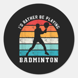 Adesivo Redondo De preferência Jogando Badminton Jogador de Badmin