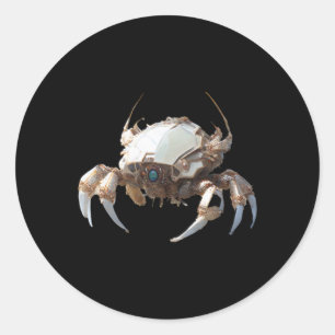 Adesivo Redondo De Robot Crab Sticker