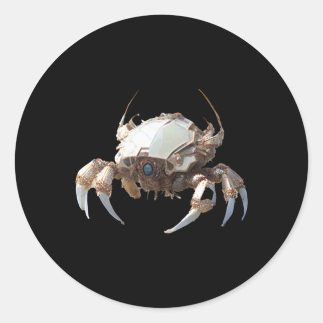 Adesivo Redondo De Robot Crab Sticker (Frente)