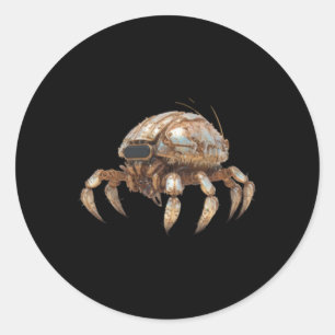 Adesivo Redondo De Robot Crab Sticker
