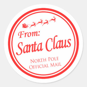 Adesivo Redondo De Santa Claus North Polle Mail