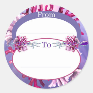 Adesivo redondo de sereia do Oceano Roxo