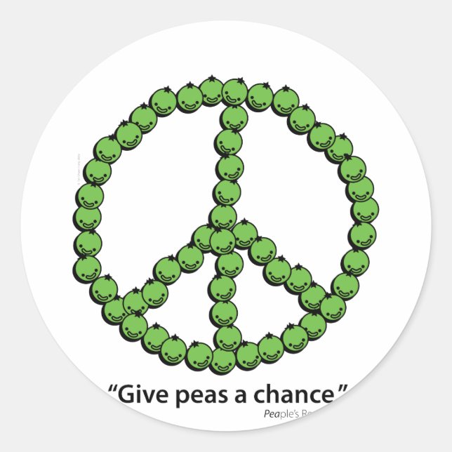 Adesivo Redondo Dê Uma Chance Ao Peas (Frente)