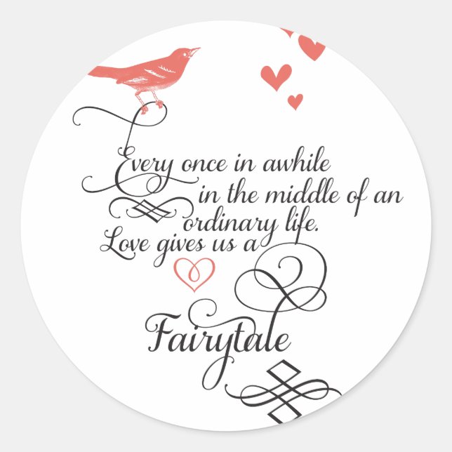 Adesivo Redondo De vez em quando, numa vida normal. (Frente)