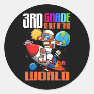 Adesivo Redondo De volta à 3ª série da escola deste espaço mundial