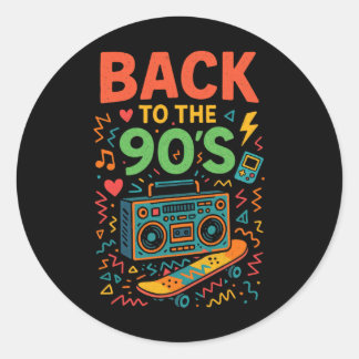 Adesivo Redondo De Volta À Antiga Escola Da Vintage Retro Dos Anos