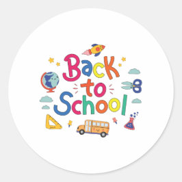 Adesivo Redondo De volta à escola