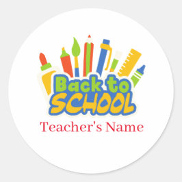 Adesivo Redondo De volta à escola