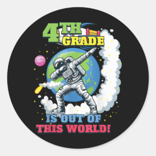 Adesivo Redondo De volta à Escola 4º Espaço Fora deste Mundo