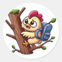 Adesivo Redondo De Volta À Escola - Clima De Frango Ansioso